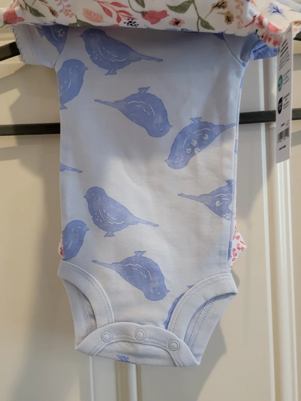 Carter's Newborn 3-Pack Cotton Knit Floral Ruffle Short Sleeve Bodysuits-NWT